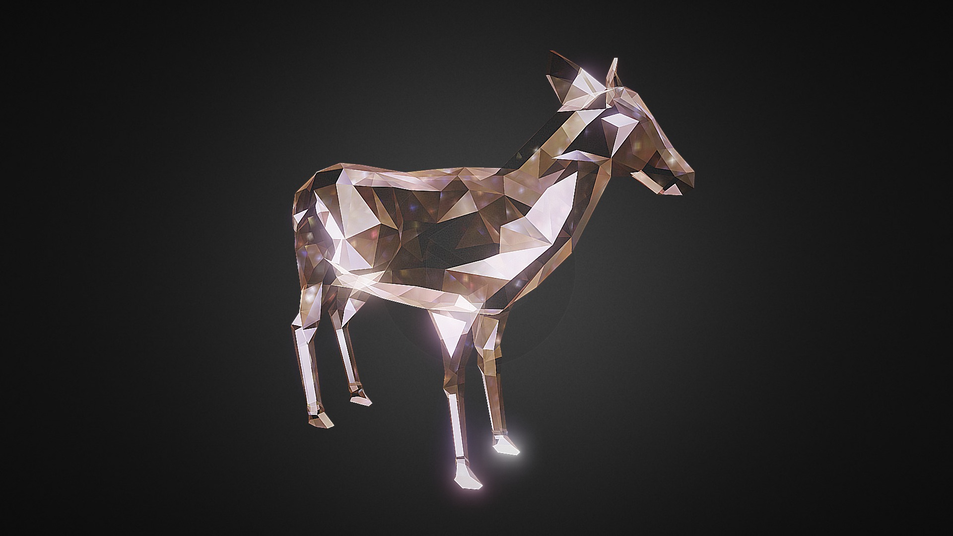 3D model Deer Glass - This is a 3D model of the Deer Glass. The 3D model is about a close-up of a diamond.