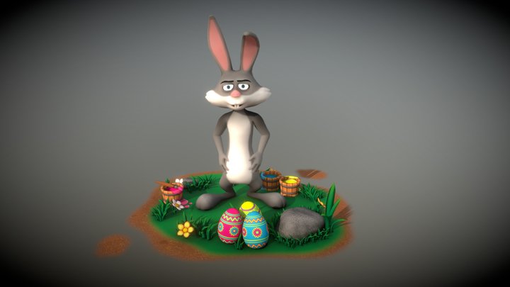 Happy Easter Bunny. 3D Model