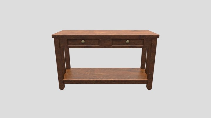 Wooden Table with 2 Drawers Realistic Model