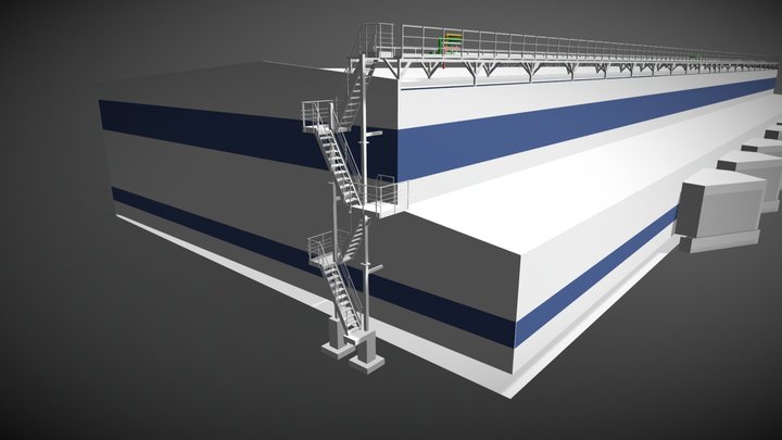 Pinsk warehouse + stairs 3D Model