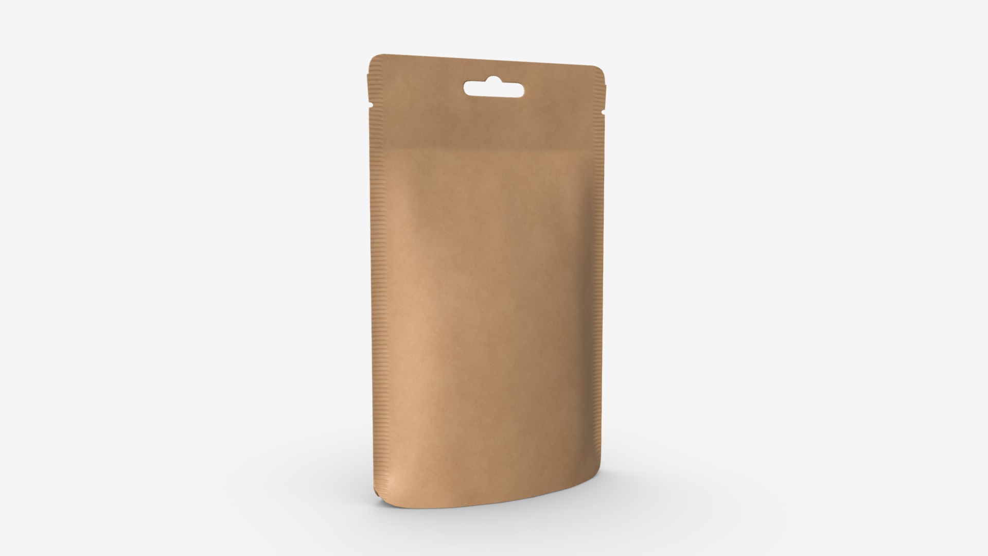 3D model Craft paper pouch bag 01 - This is a 3D model of the Craft paper pouch bag 01. The 3D model is about a brown rectangular object.