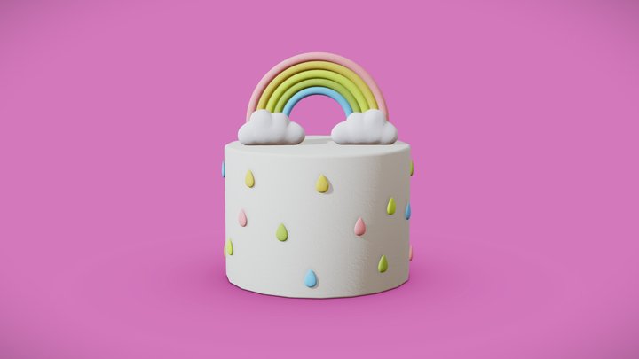 Rainbow Cake 3D Model