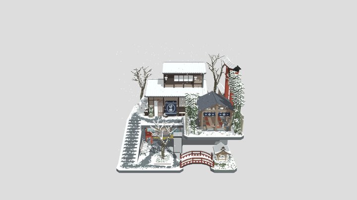 Japan scape - Winter 3D Model