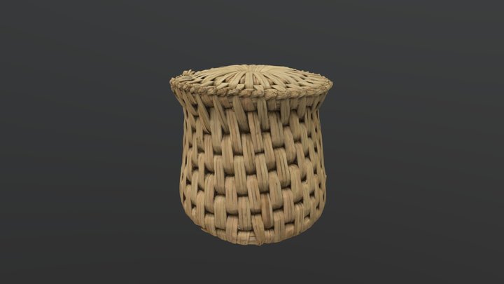 Natural fiber woven stool 3D Model