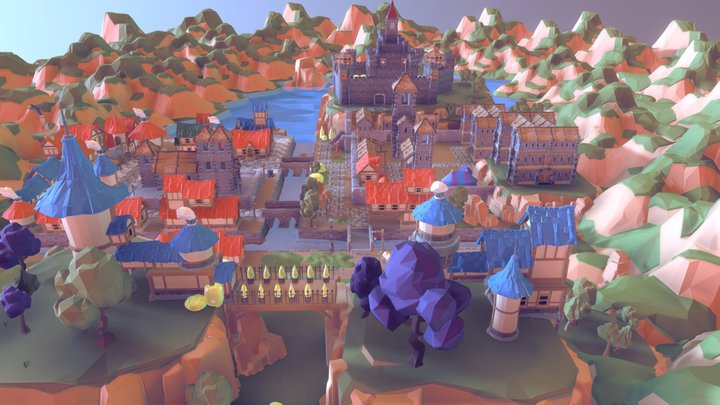 Castle Town 3D Model