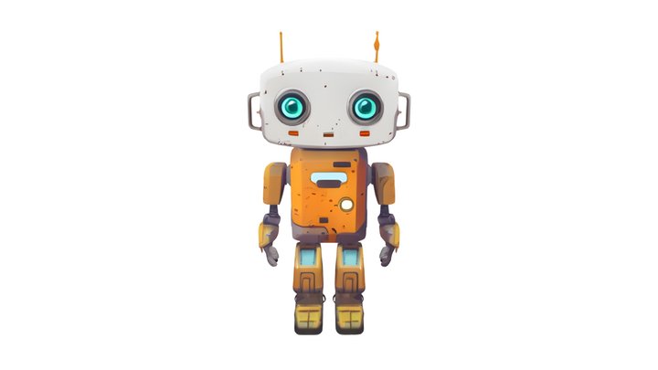 Cute humanoid robot 3D Model