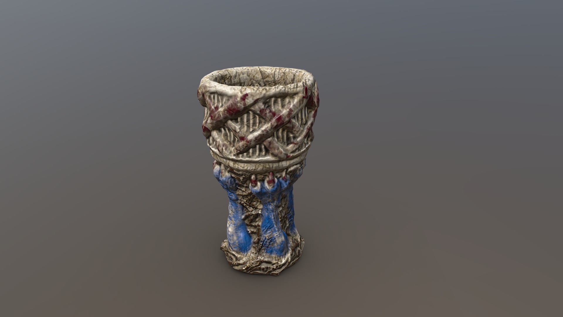 3D model Ancient Stone Goblet - This is a 3D model of the Ancient Stone Goblet. The 3D model is about a pair of decorative vases.