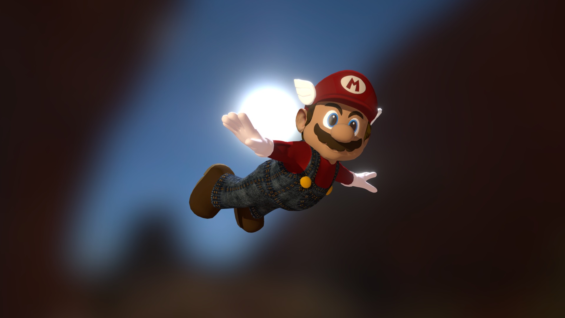 3D model Mario - This is a 3D model of the Mario. The 3D model is about a toy figurine in the air.