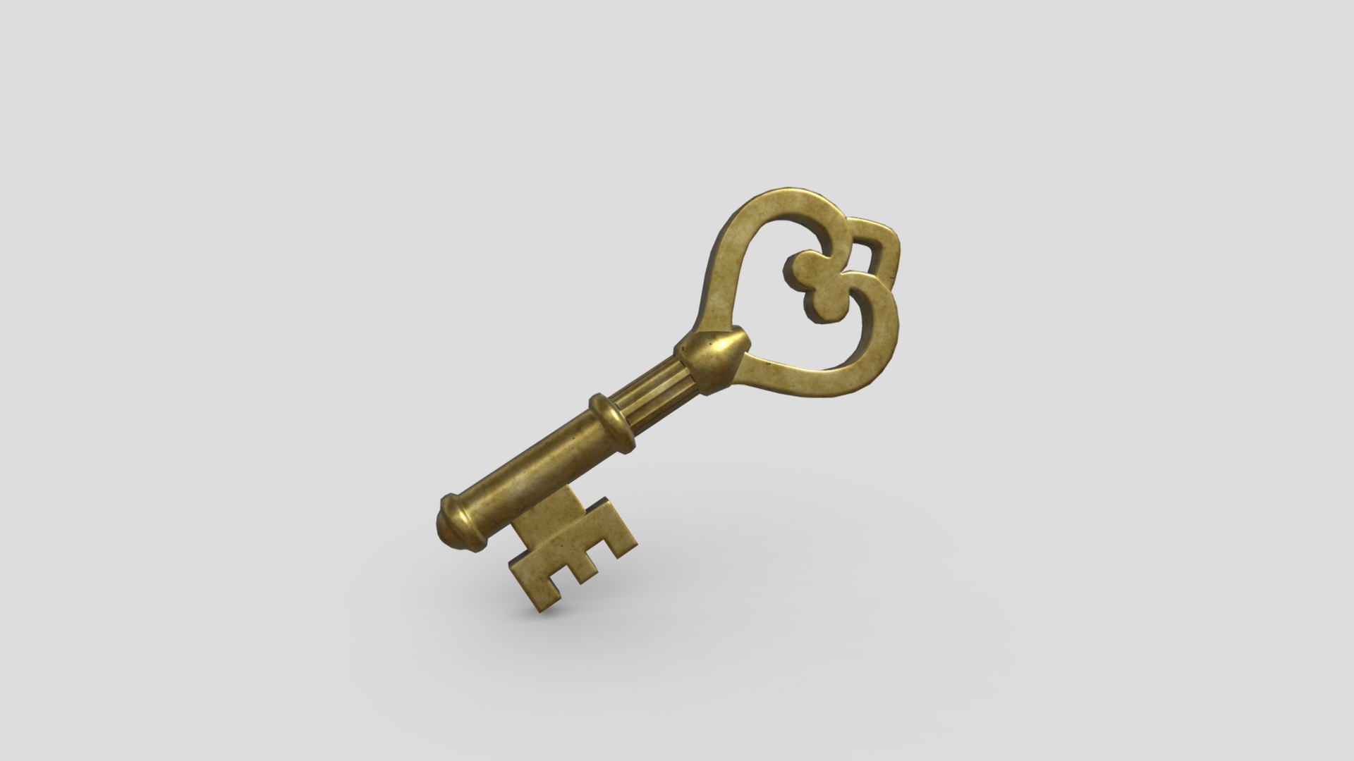 3D model Key 2 - This is a 3D model of the Key 2. The 3D model is about a gold key with a silver handle.