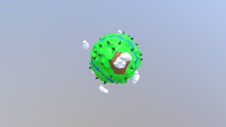 Lowpoly Planet Forest 3D Model