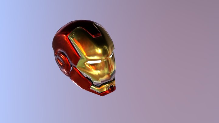 Iron Man - Helmet - Low poly 3D Model