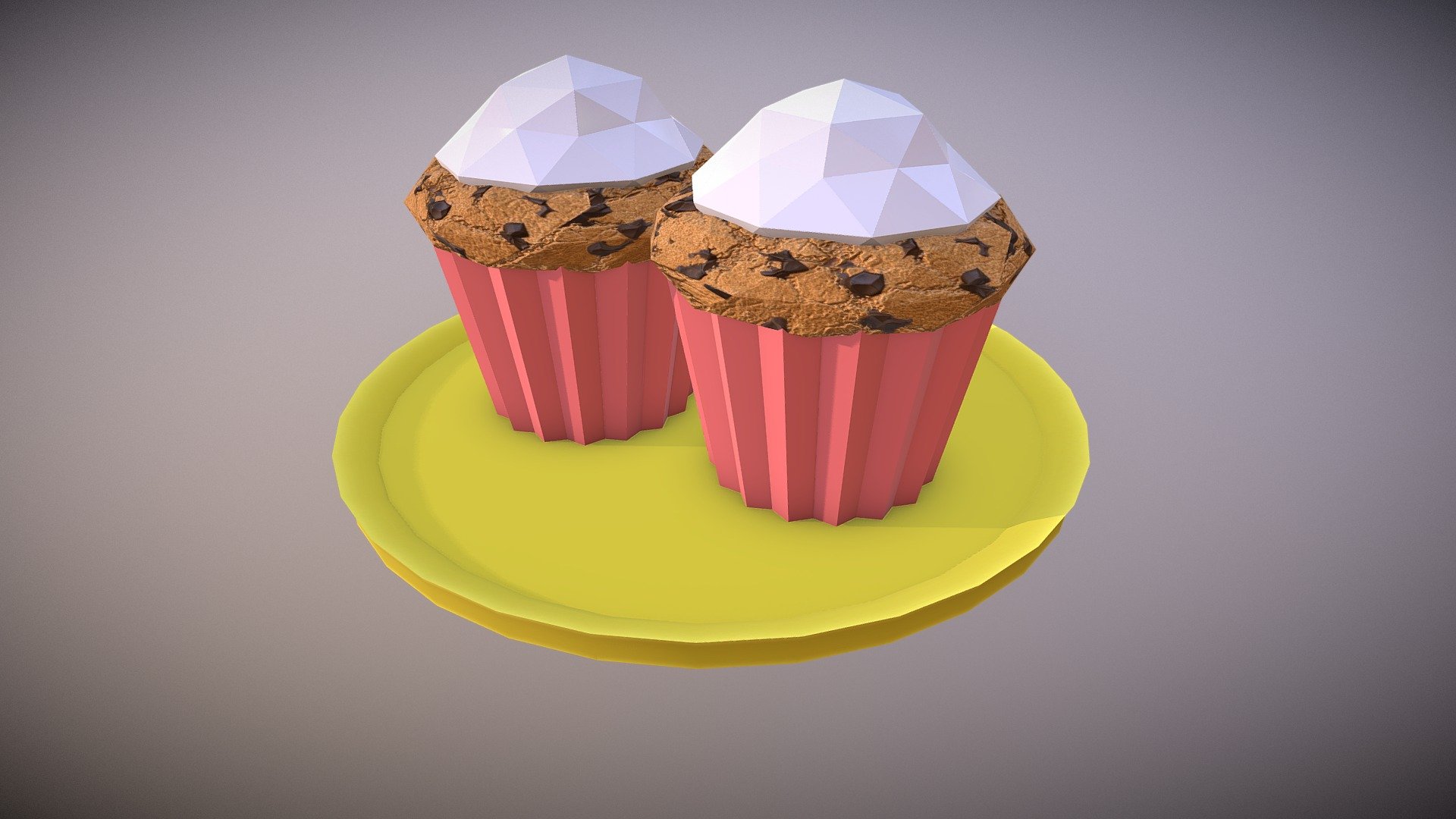 Lowpoly Cupcakes