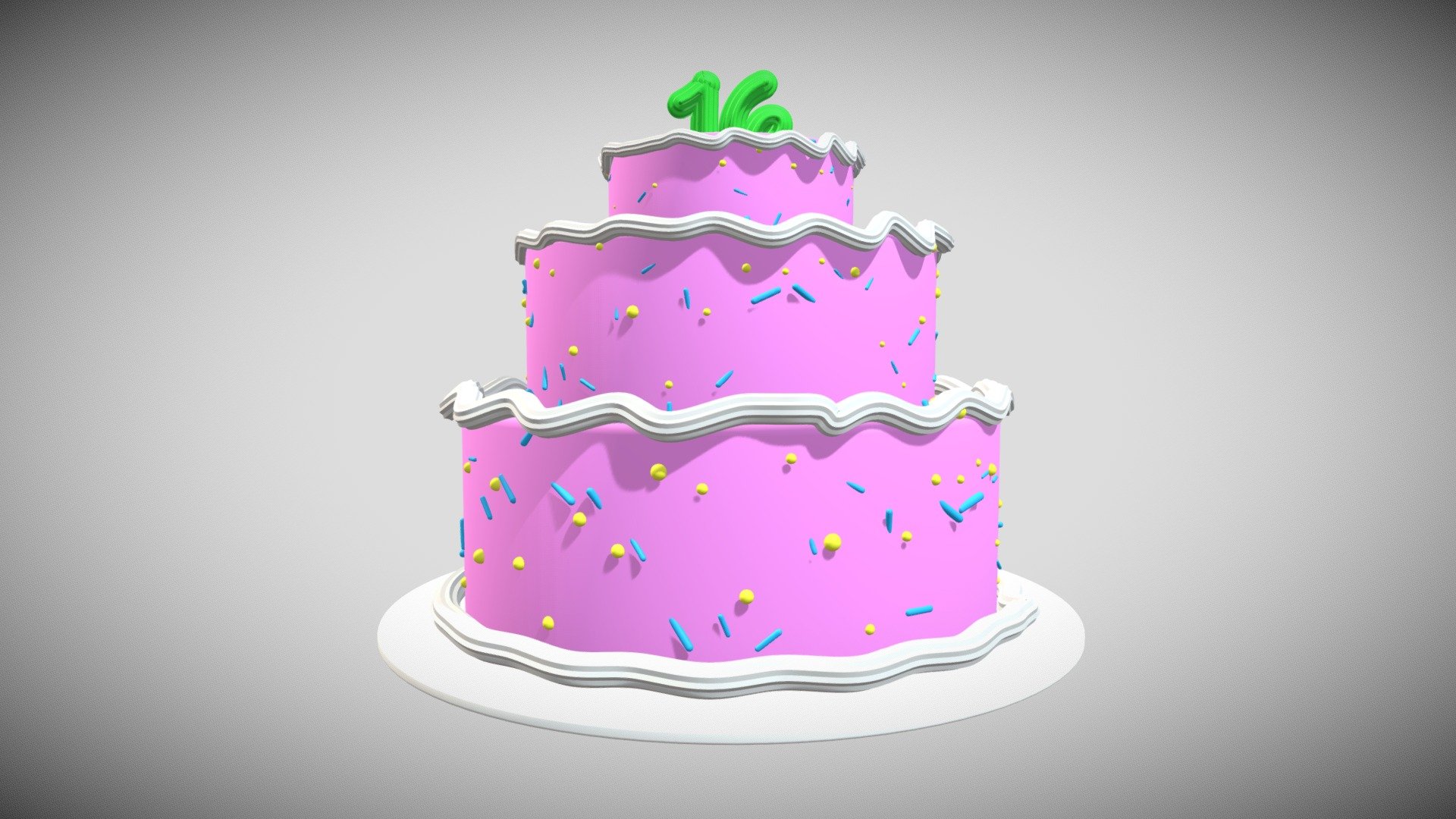 Premium PSD | 3d rendering colorful birthday cake