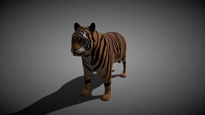 #2 Cartoony Tiger 3D Model