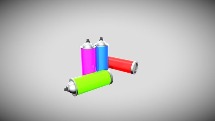 Spray Cans 3D Model