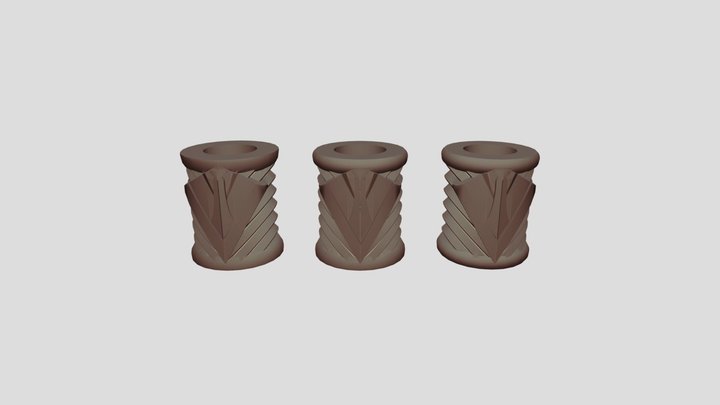 Tux Swordtie Grooves Bead (for hair and beards.) 3D Model