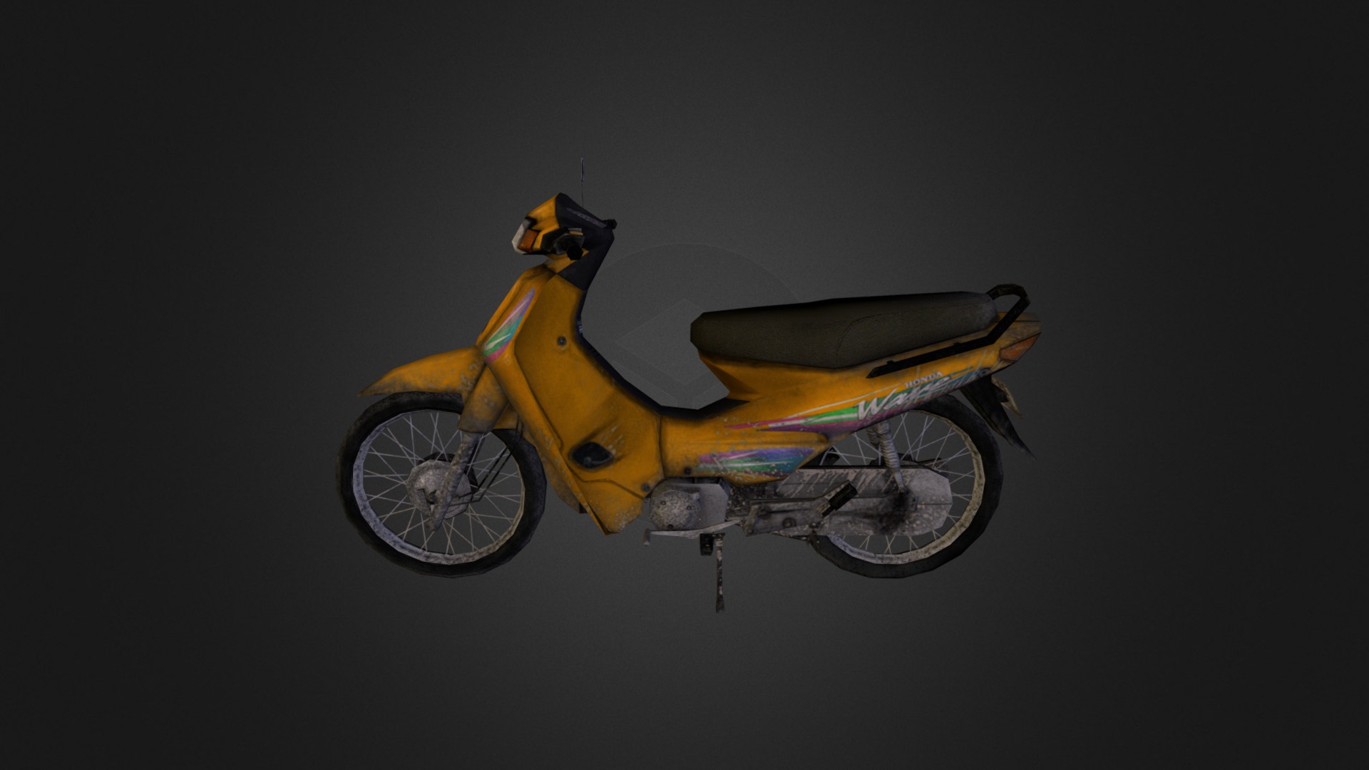 3D model Scooter Ware 110 - This is a 3D model of the Scooter Ware 110. The 3D model is about a yellow and black motorcycle.