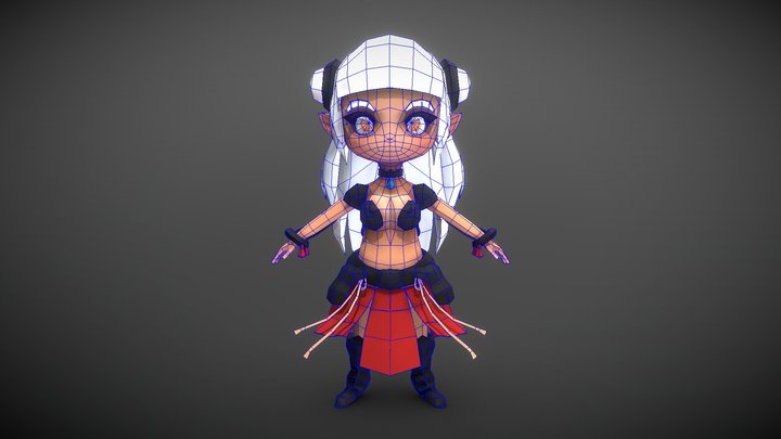 "Little heroes "  Wizard 3D Model