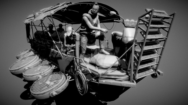 Bus Boat 3D Coat Sketch 3D Model