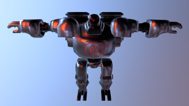 Enemy Robot 2 Textured 3D Model