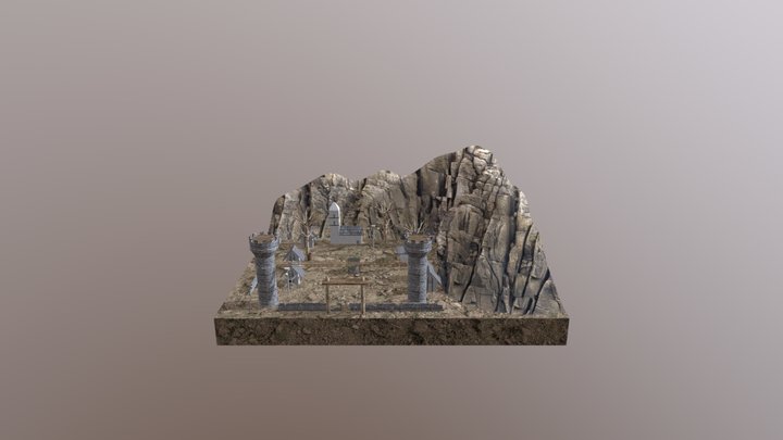 Vilarejo Medieval abandonado 3D Model