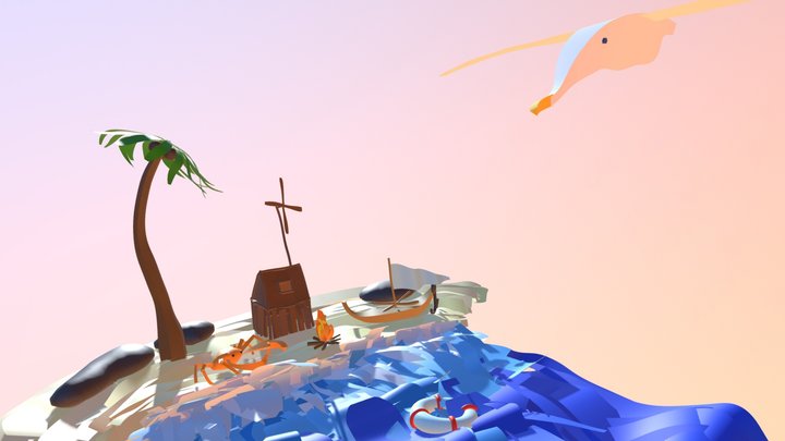 Beach Scene 3D Model