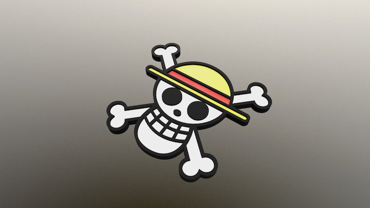 One Piece Logo 3D Model