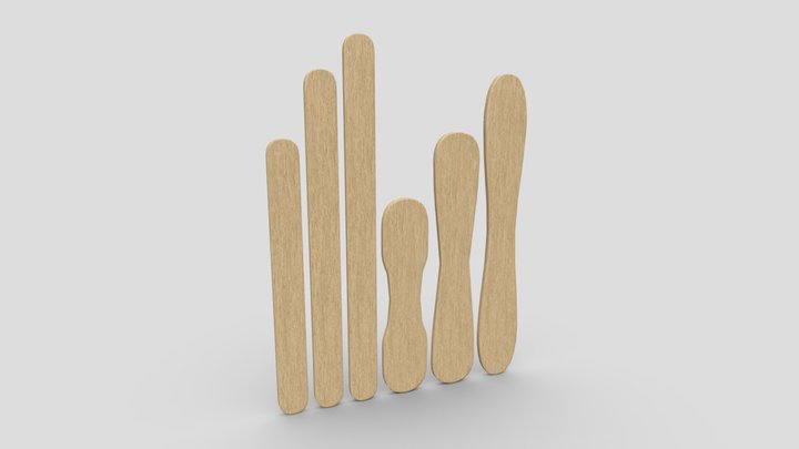 Popsicle Sticks 3D Model