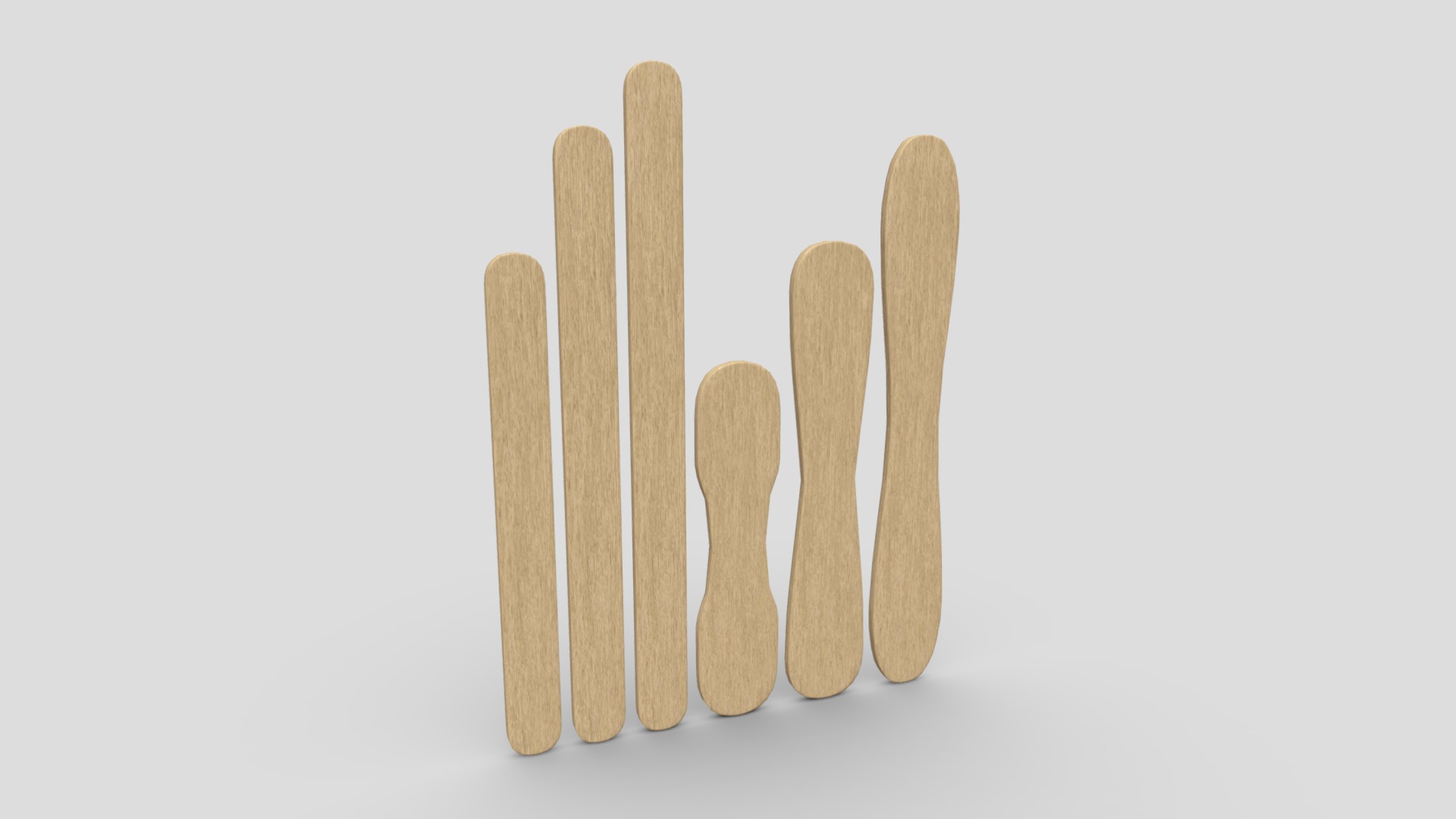 3D model Popsicle Sticks - This is a 3D model of the Popsicle Sticks. The 3D model is about a group of wooden sticks.