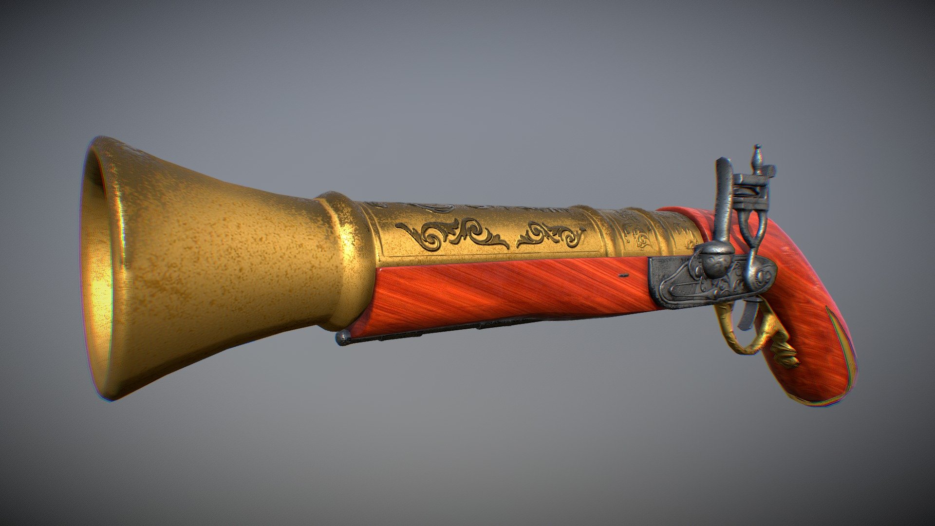 MedivalAge Pistol(LowPoly)(GameReady)
