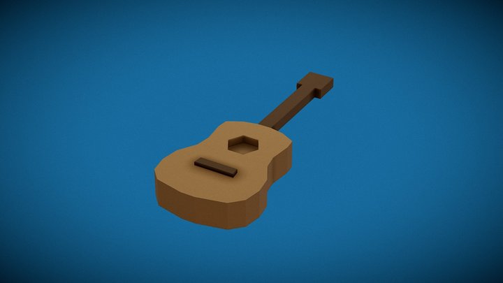 Minimalist Guitar 3D Model