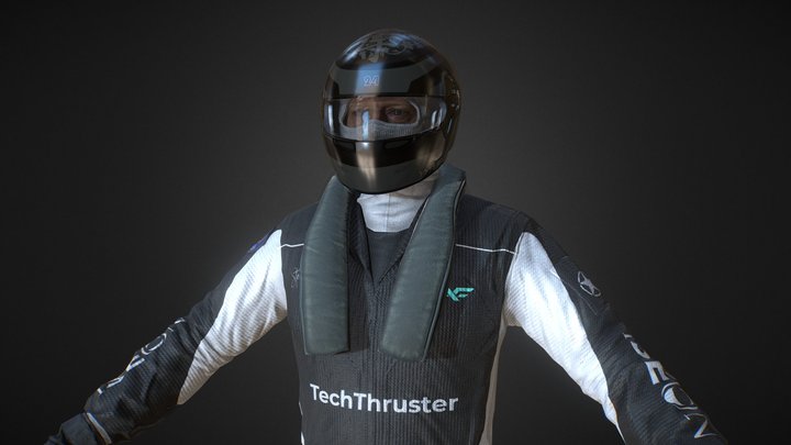 Racing Driver Realistic 3D Model 3D Model