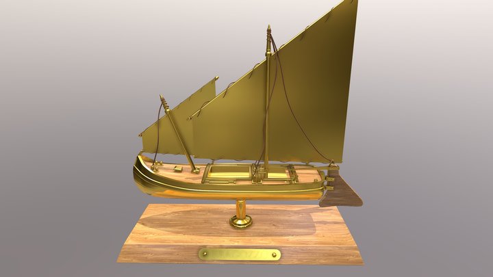 Traditionnal Italian Sailboat 3D Model