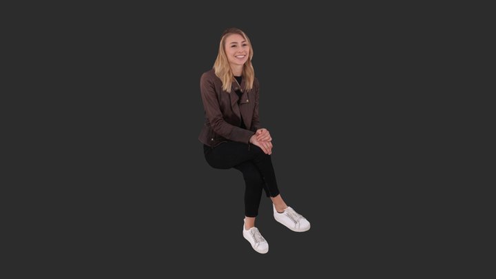 Isabelle Posed 001 - Casual Sitting 3D Woman 3D Model