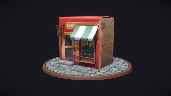 Cardboard Bakery 3D Model