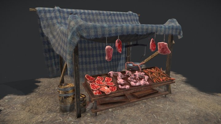 Medieval Meat Tent 3D Model