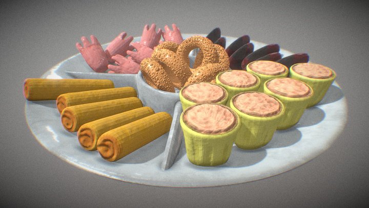 Chinese Appetizer Set 3D Model