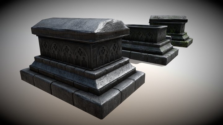 Lowpoly Tomb 3D Model