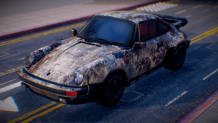Realistic Worn Out Porsche Scene