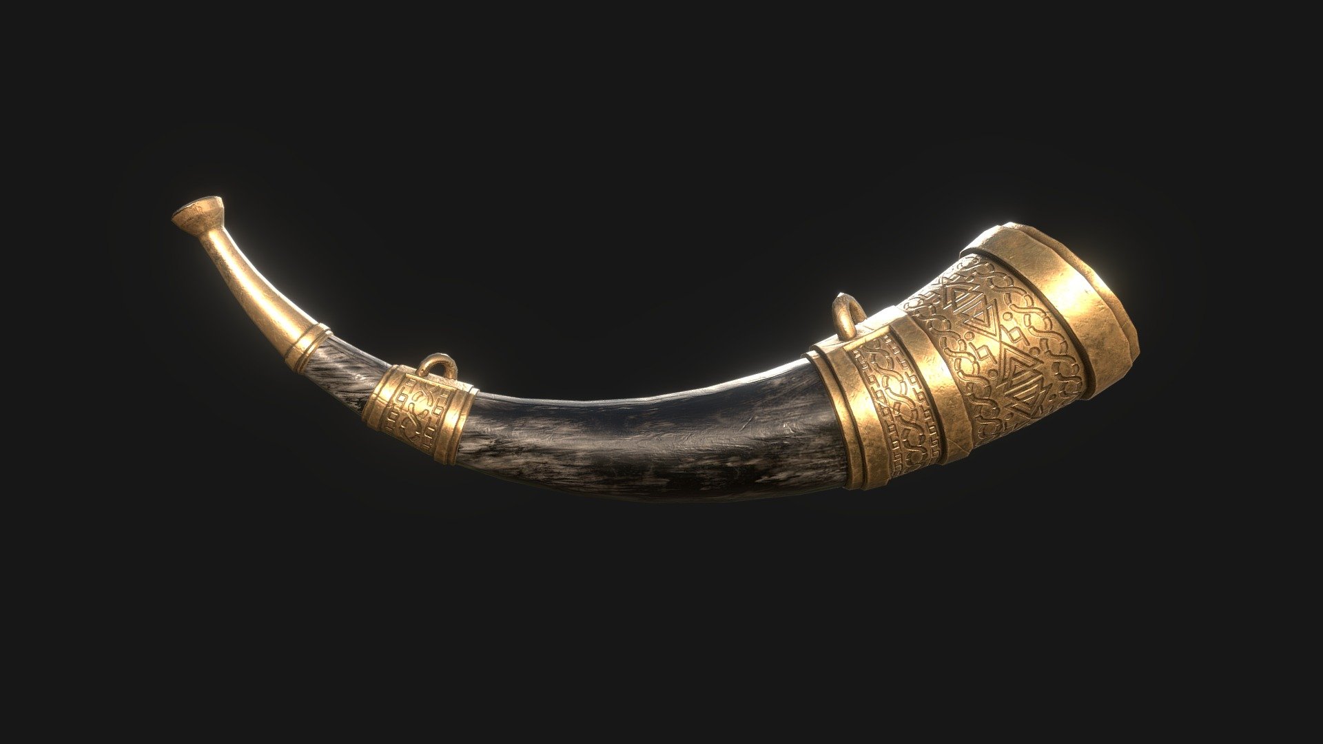 Viking War Horn - Bronze/Black