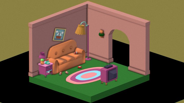 Isometric Simpsons Room 3D Model
