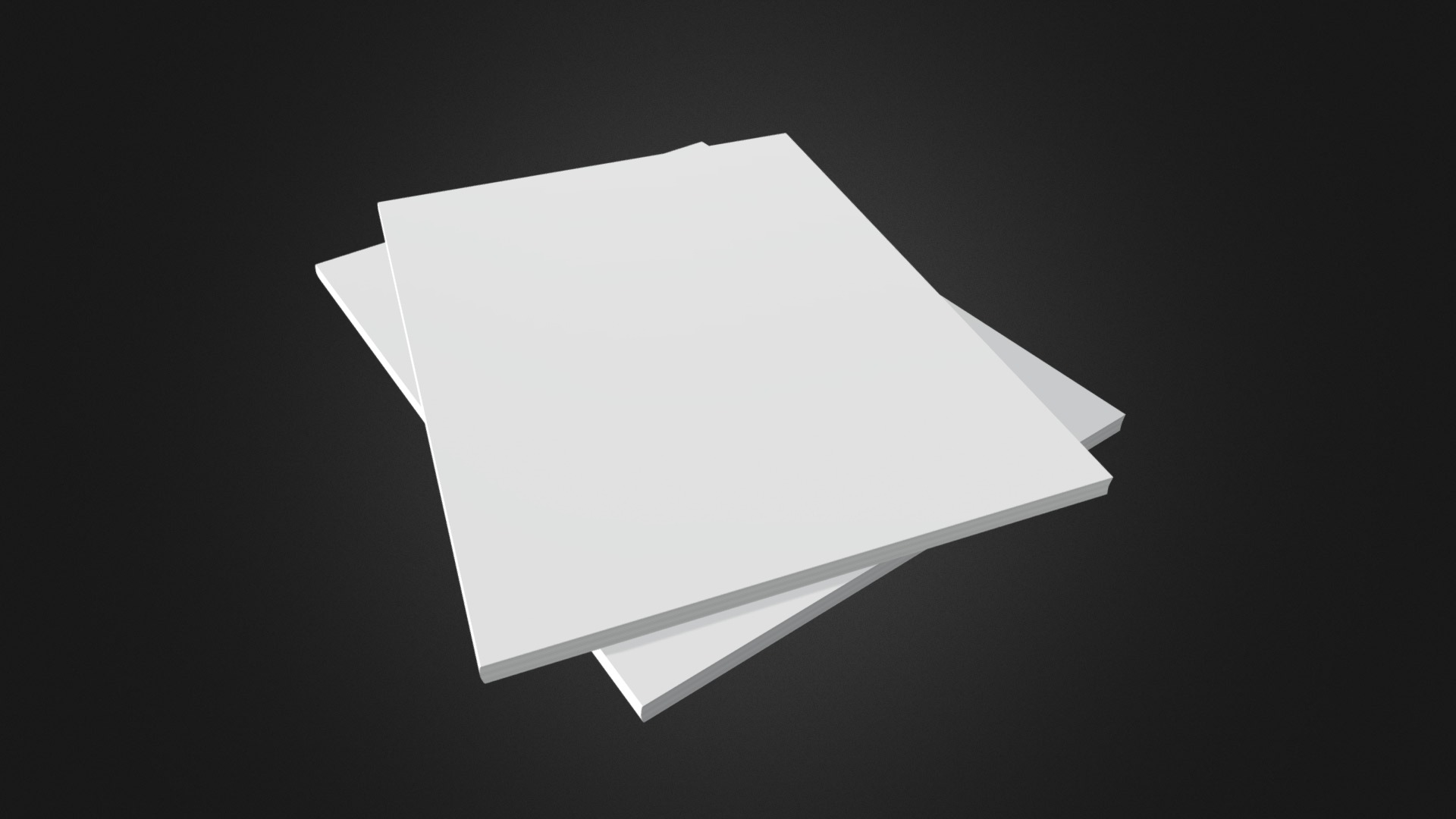 3D model magazine closed - This is a 3D model of the magazine closed. The 3D model is about a white paper with a black background.