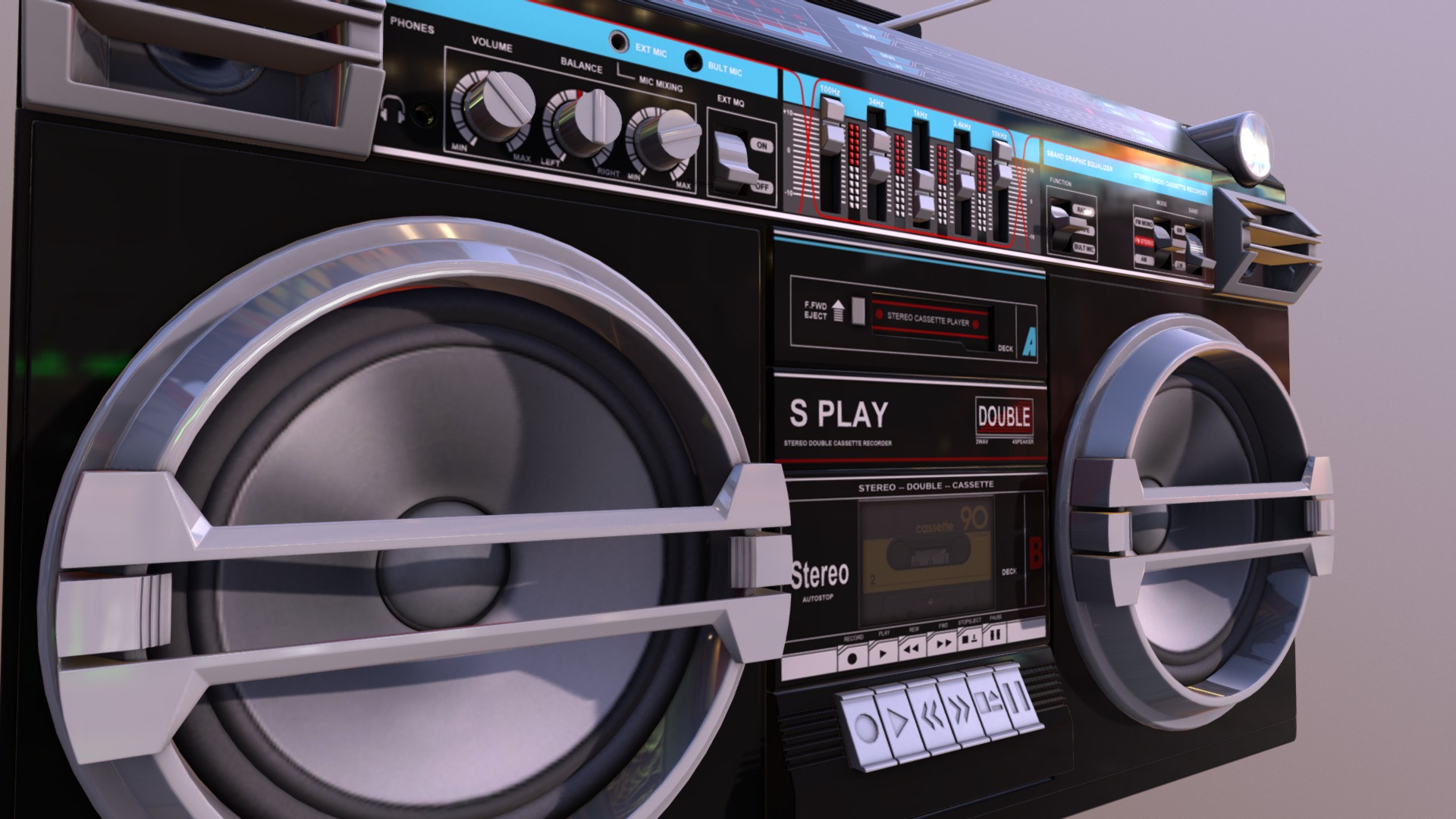 3D model Boombox - This is a 3D model of the Boombox. The 3D model is about graphical user interface.