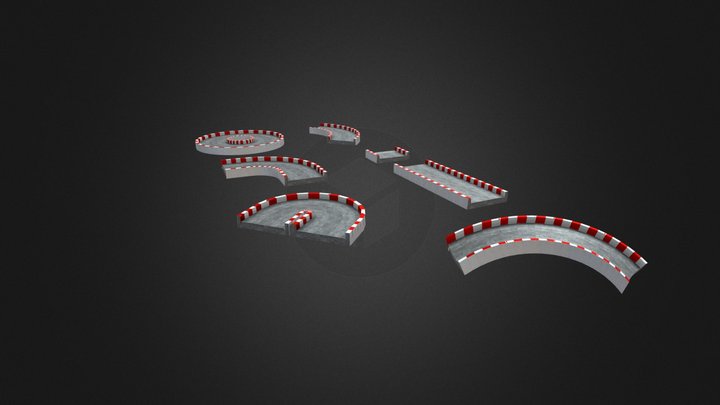 Race Road Tracks 3D Model