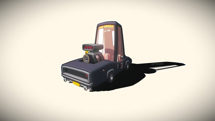 Stylized Dodge Charger 3D Model