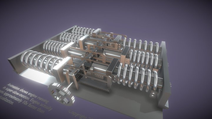 Boxer 7 engine 3D Model