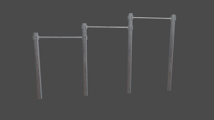 horizontal bar rides 單槓 遊樂設施 3D Model