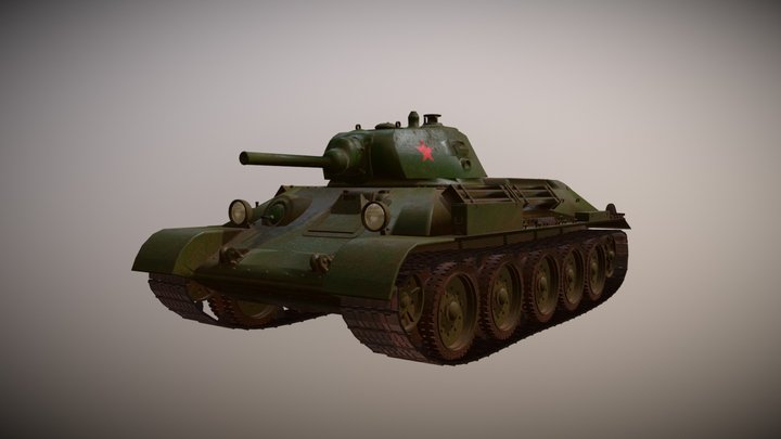 T-34/76 mm -Textured 3D Model
