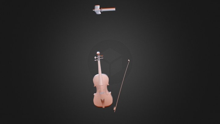 Violin with bow 3D Model