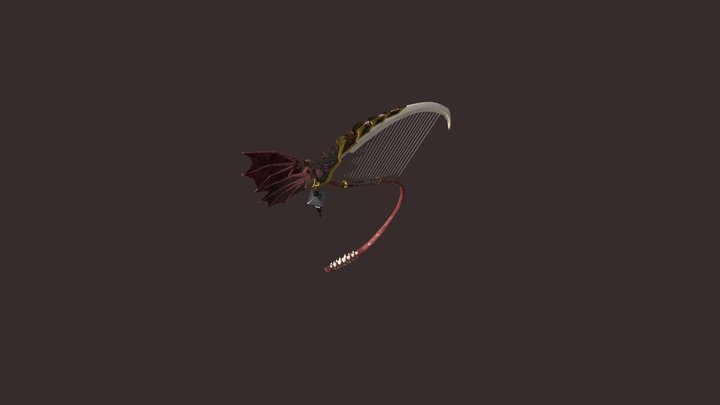 Demon harp Scythe 3D Model